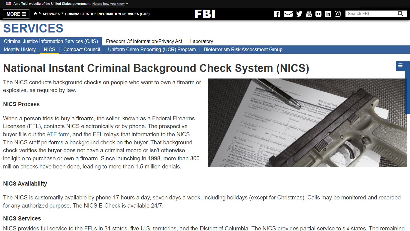 National Instant Criminal Background Check System (NICS)