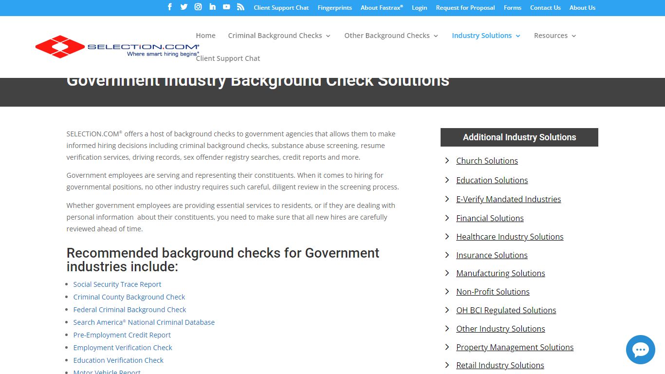 Background Checks in the Government Industry - SELECTiON.COM